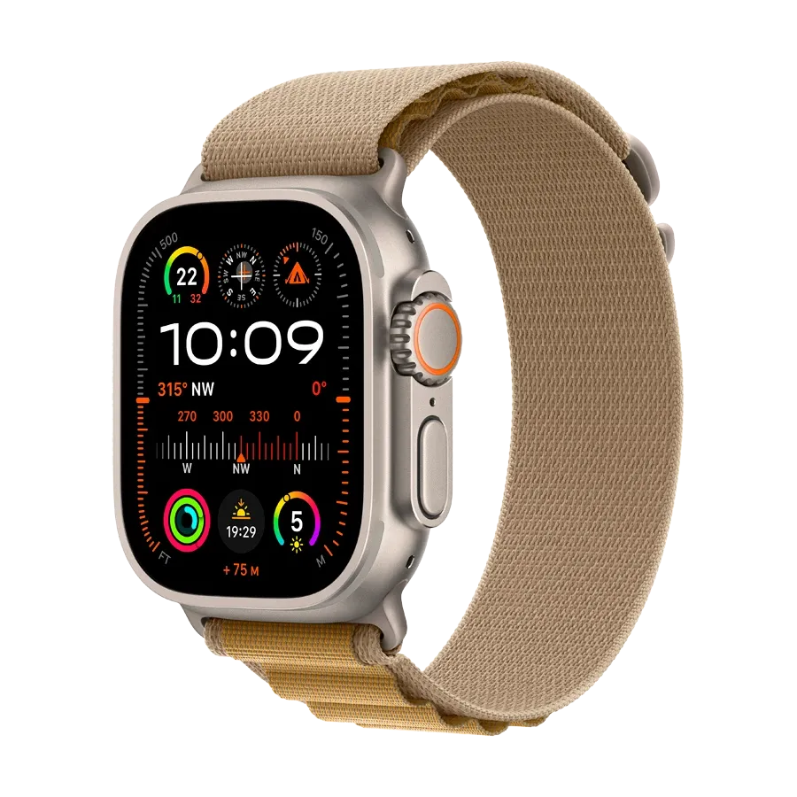 Apple Watch Ultra 2 2024, Tan Alpine Loop, S, 49мм, Natural Titanium – photo 1