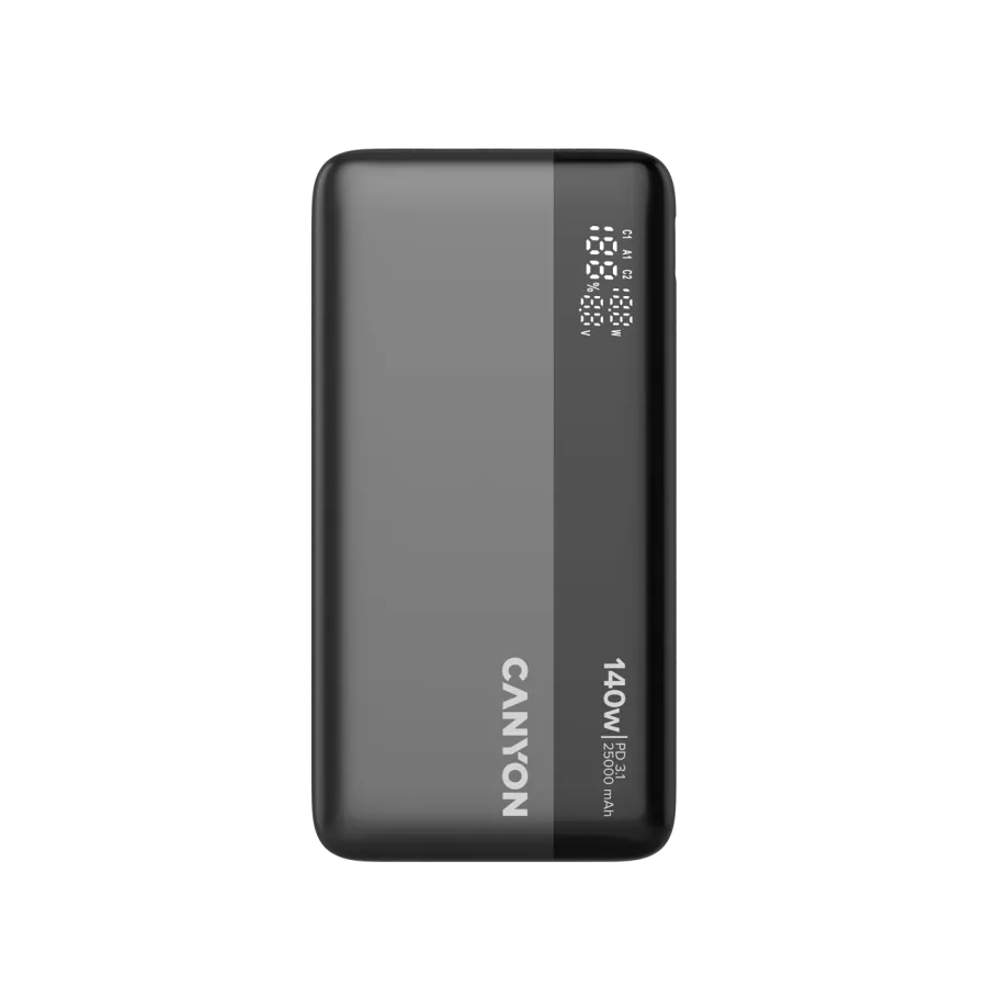 Портативное зарядное устройство CANYON, 25000 мА·ч, Dark Gray – photo 1