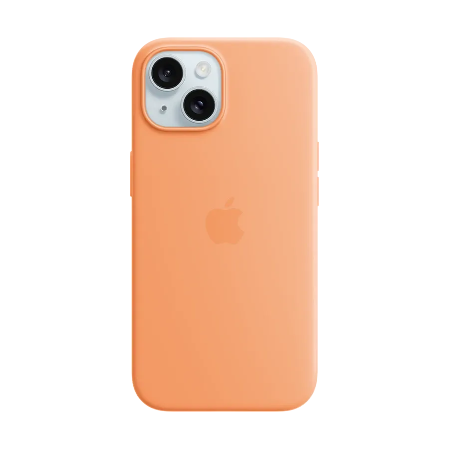 Silicone case Apple with MagSafe for iPhone 15, Orange Sorbet – photo 1