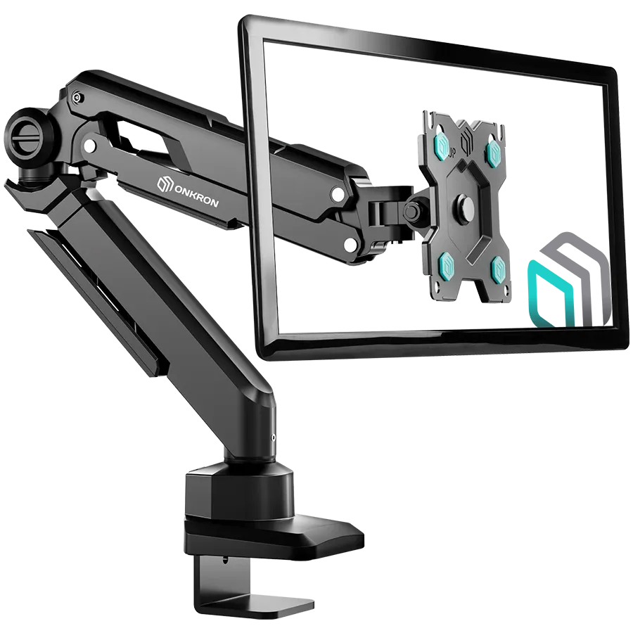 ONKRON Monitor Arm Desktop Mount for 13” to 34-Inch LCD LED Screens up to 10 Kg, Black