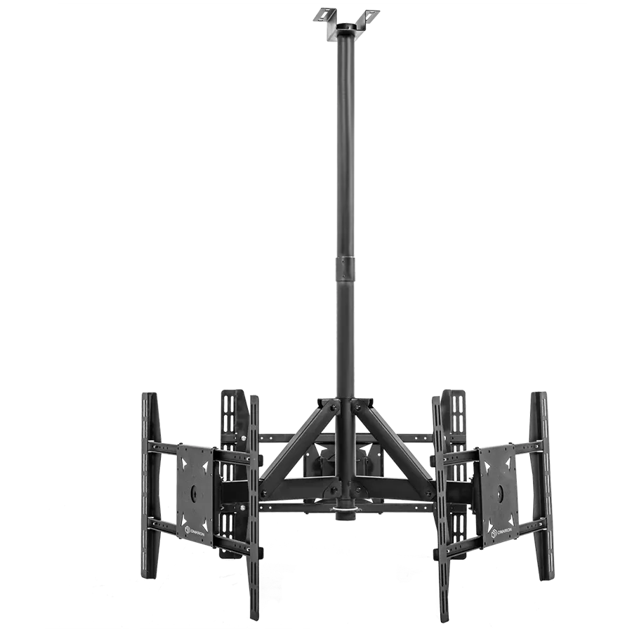 ONKRON Ceiling TV Mount Bracket Height Adjustable for three 32 to 63 Inch LED LCD TVs, Black