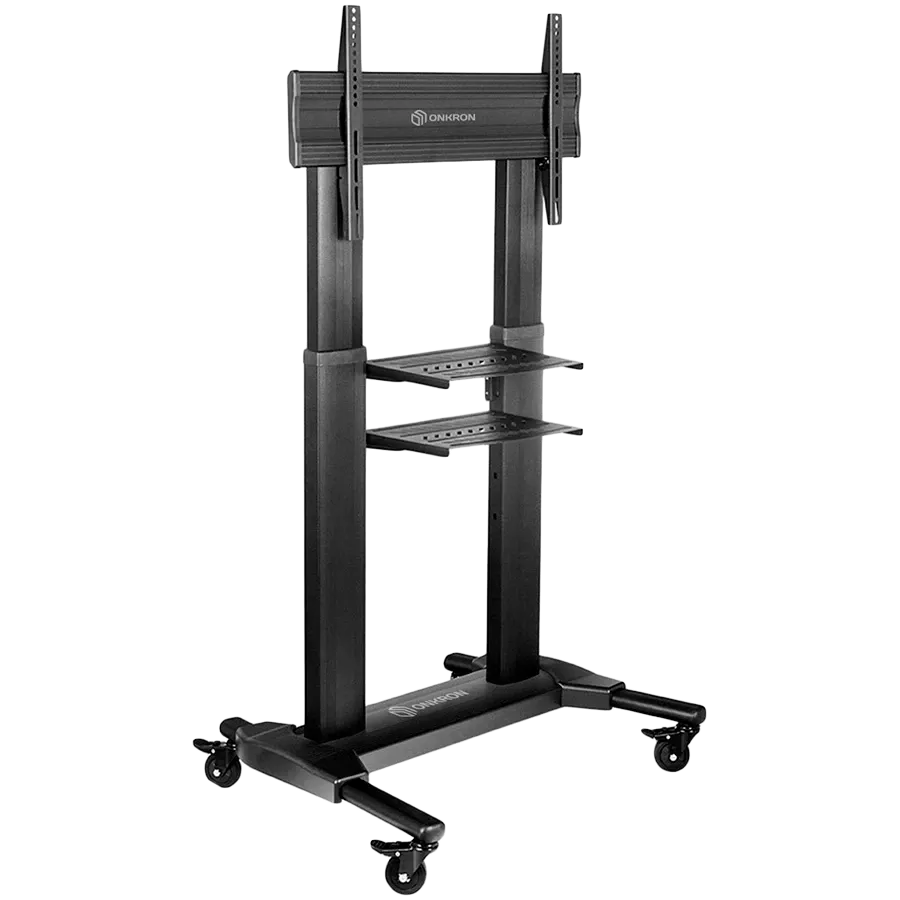 ONKRON Mobile TV Stand for 40” – 80 Inch LCD LED OLED TVs, Black