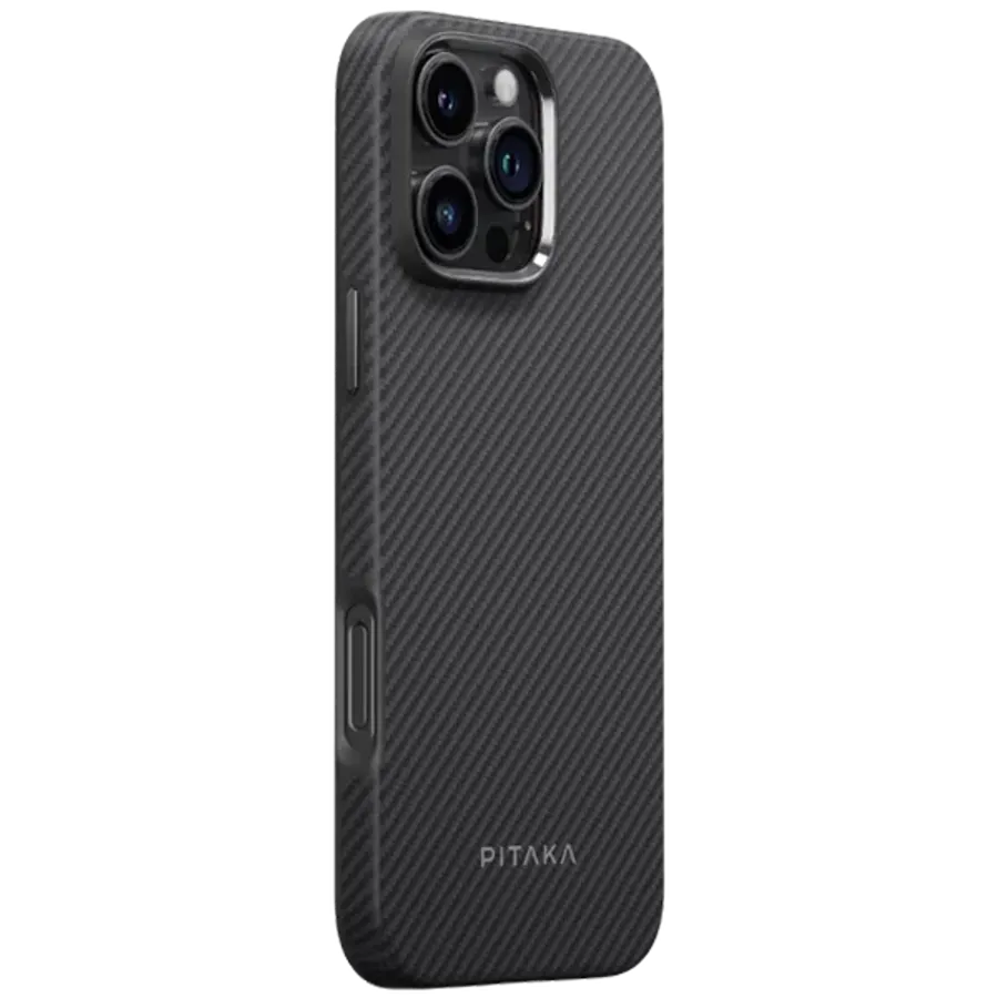 Чехол PITAKA Military-Grade с MagSafe для iPhone 16 Pro, Чёрный/Серый – photo