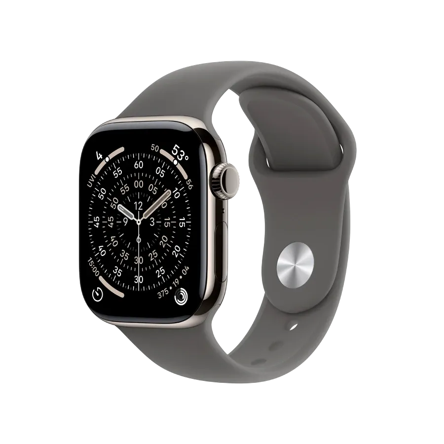 Apple Watch Series 11 GPS + Cellular, Stone Grey Sport Band, S/M, 42mm, Natural Titanium – photo 1