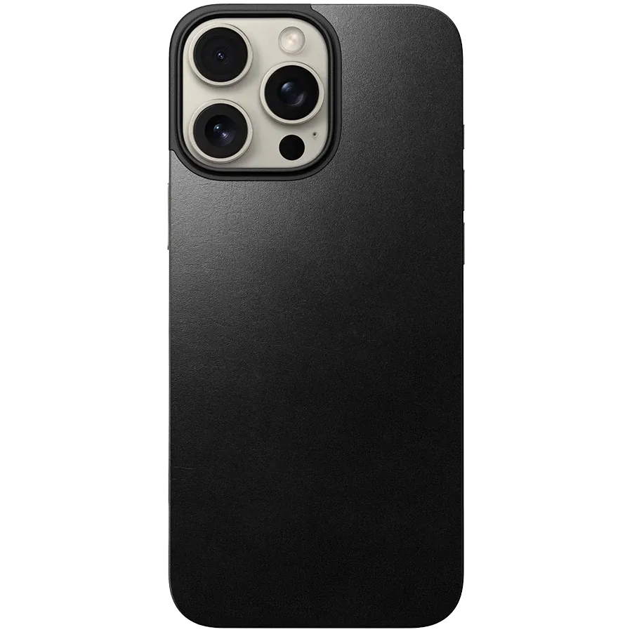 Чехол NOMAD Magnetic Leather с MagSafe Чёрный для iPhone 16 Pro Max – photo