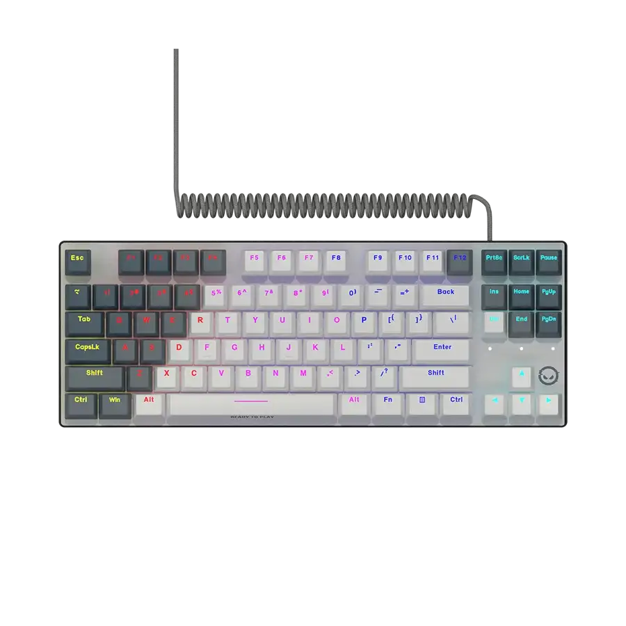 RKR LORGAR Azar 514TKL, Wired RGB mechanical gaming keyboard, white