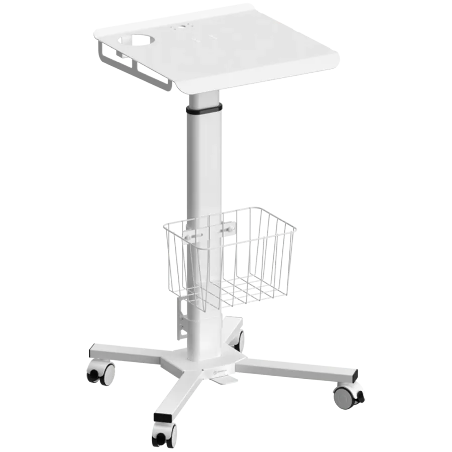 Height-adjustable laptop medical trolley on wheels KRON LMG30, white