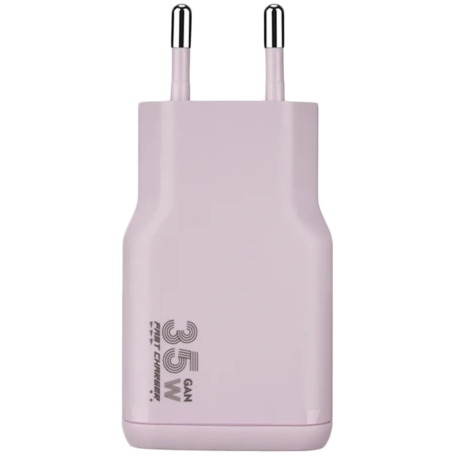 Адаптер питания Tucano One Power Kit GaN 35 Вт USB‑C + кабель, Розовый – photo 1