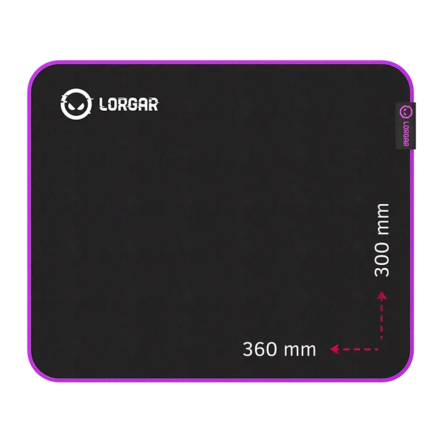 LORGAR Multispandex mousepad з purple rubber, Чорний