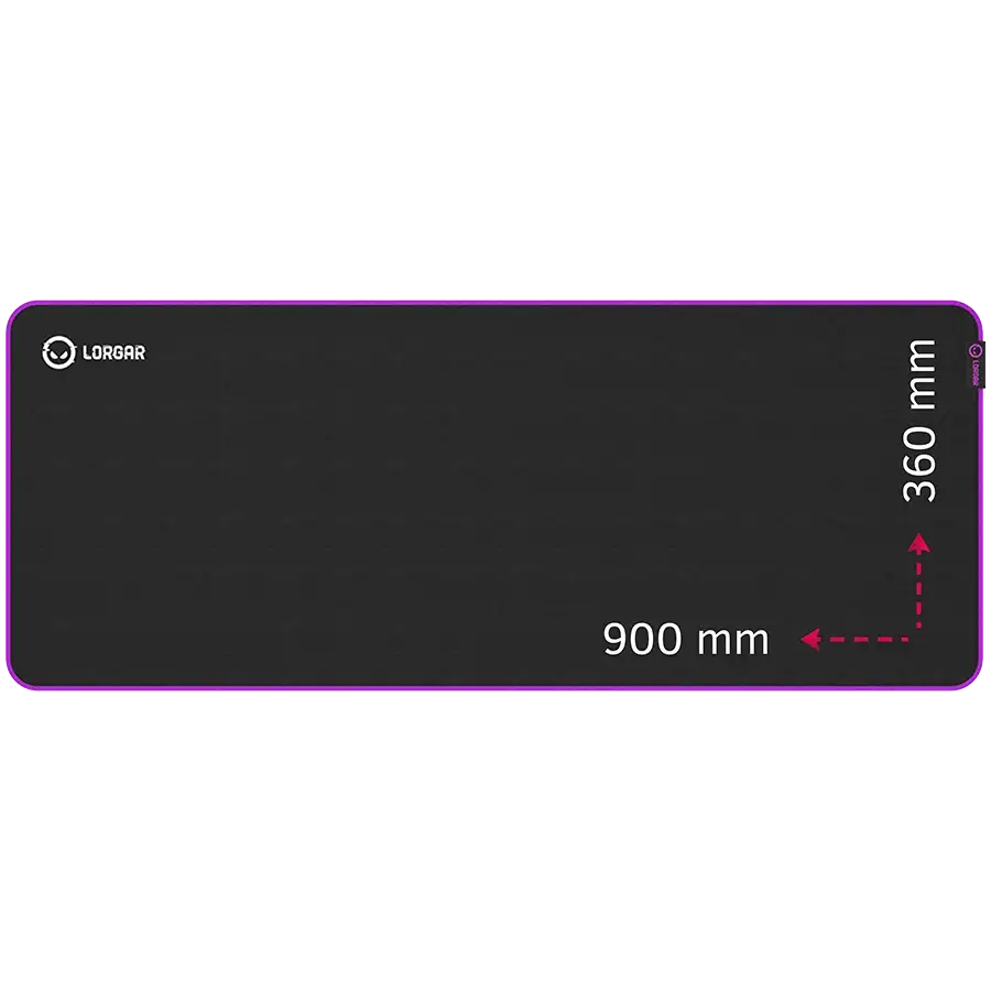 LORGAR Multispandex mousepad з purple rubber, Чорний
