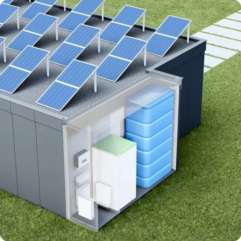 Off-grid autonomy system for modular homes, featuring advanced solar panels and energy storage solutions for sustainable living.