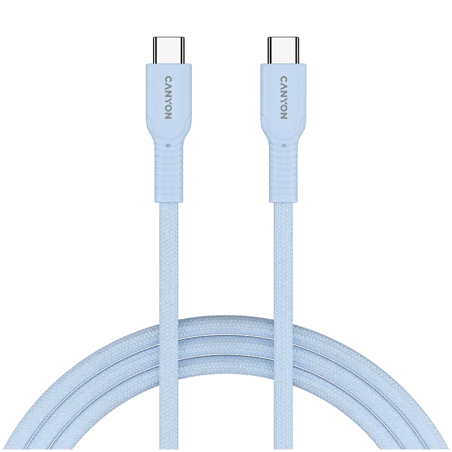 CANYON USB-C to USB-C Cable , Світло-блакитний, 1м