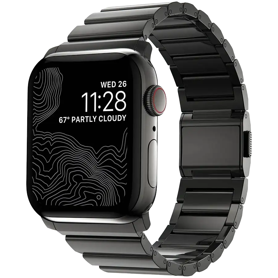 NOMAD Steel Band за Apple Watch 44/42mm Ремінець Steel Band Графітовий сірий за Apple Watch 42 mmApple Watch 44 mmApple Watch 45 mm 42/44/45 mm