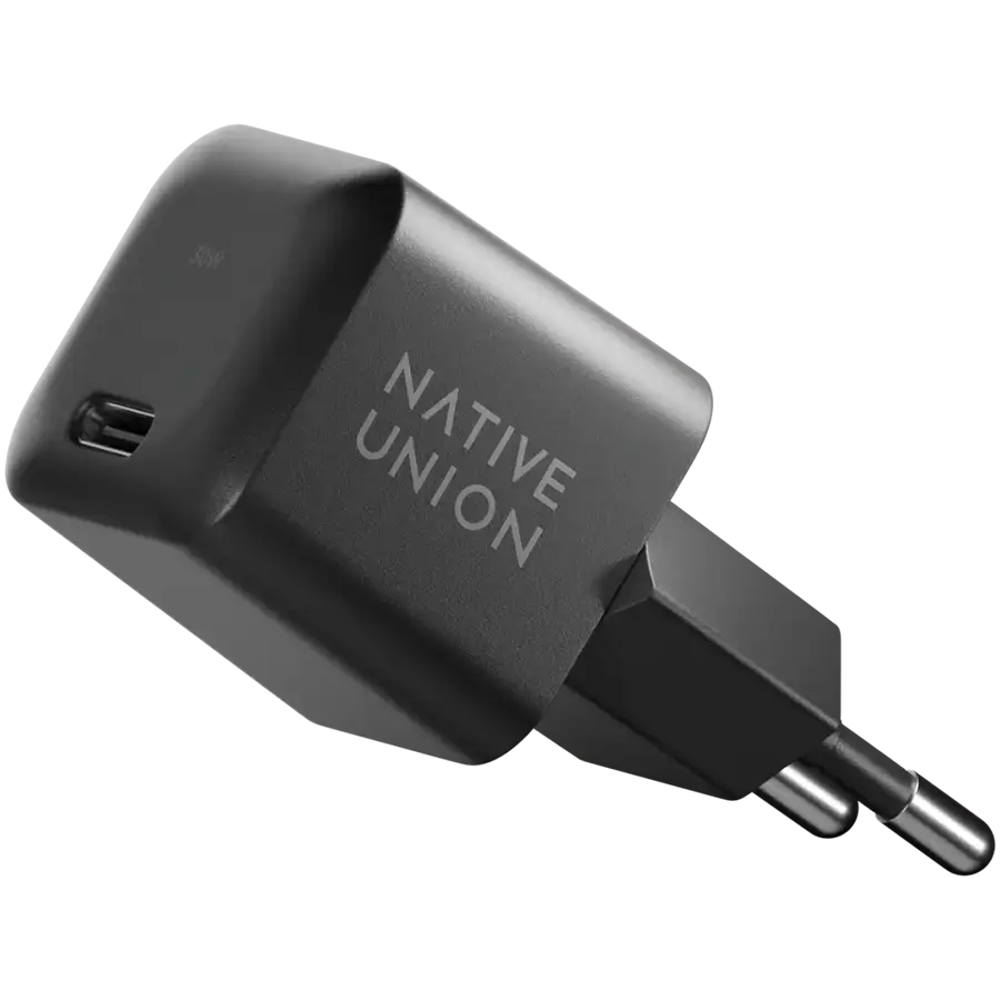 Зарядний пристрій NATIVE UNION Fast GaN Charger PD 30W USB-C Port Black (FAST-PD30-2-BLK-EU)