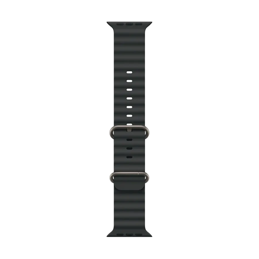 Apple Ocean Band - Natural Titanium Finish Band for Apple Watch 44/45/46/49 mm, Black
