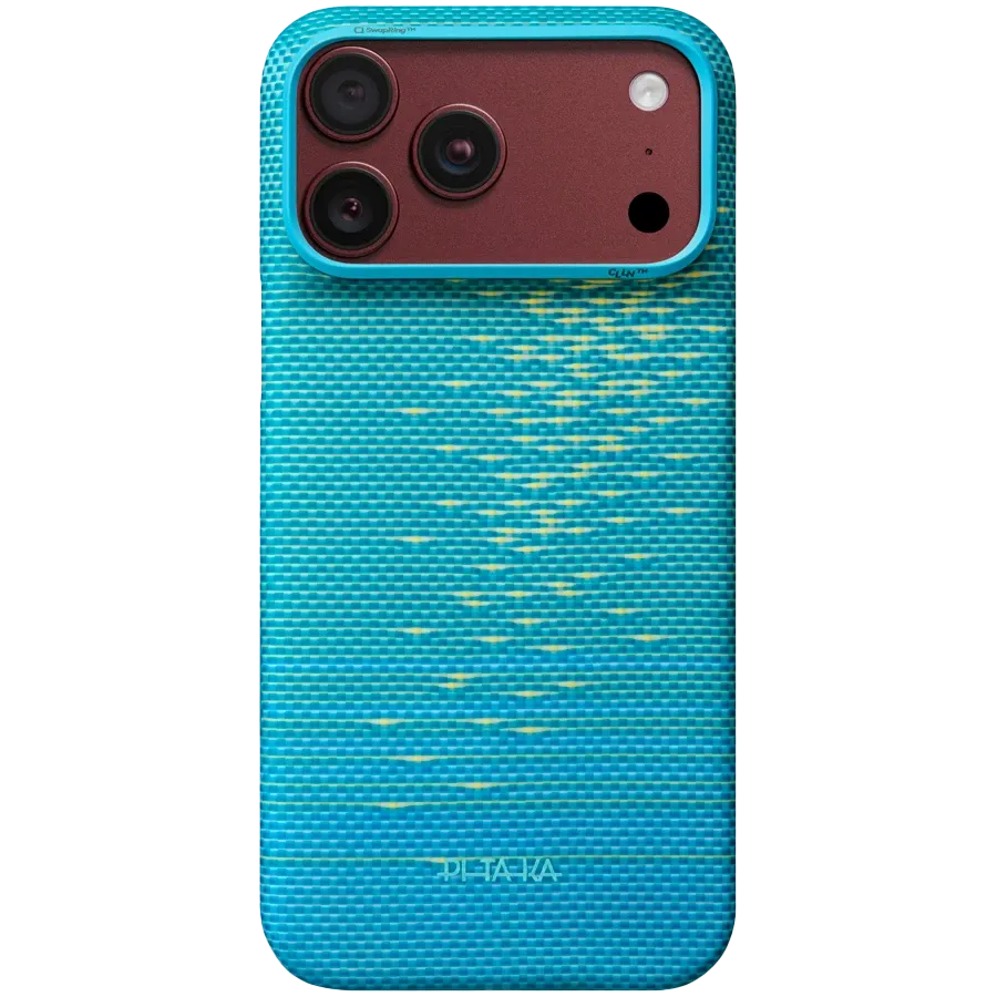 PITAKA Case Glints of Gold თან MagSafe Lucid Blue for iPhone 18 Pro Max