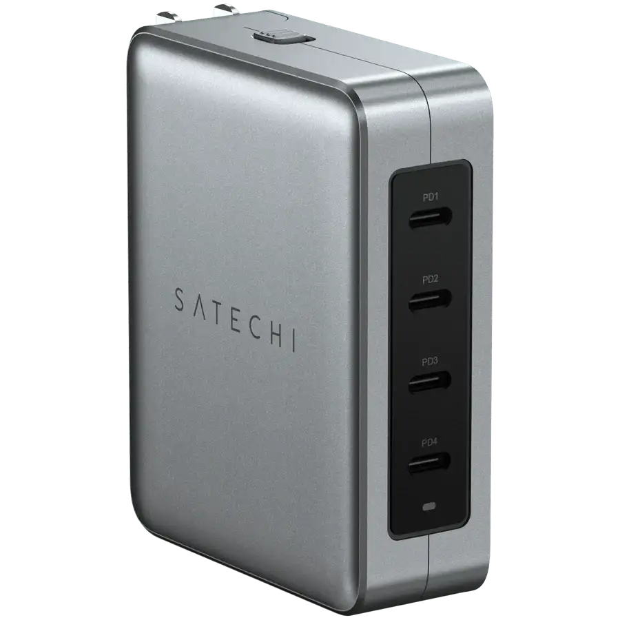 Мережевий зарядний пристрій SATECHI з комплектом адаптерів 145W USB-C 4-Port GaN (ST-W145GTM)