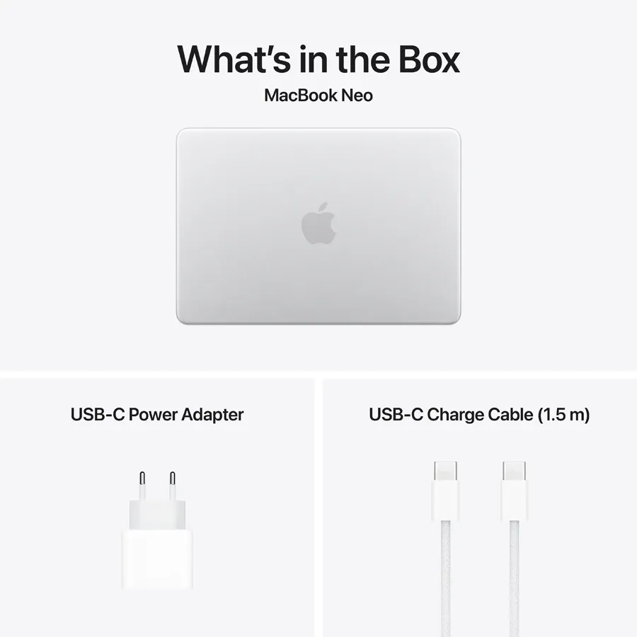 MacBook Neo 13-inch  A18 Pro (6C CPU/5C GPU), 8 ГБ, 512 ГБ, Сріблястий