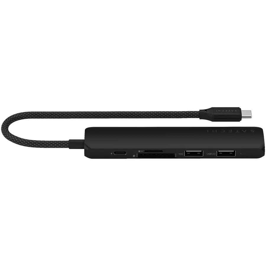 SATECHI 6-in-1 USB-C Slim Multiport Adapter, Чорний