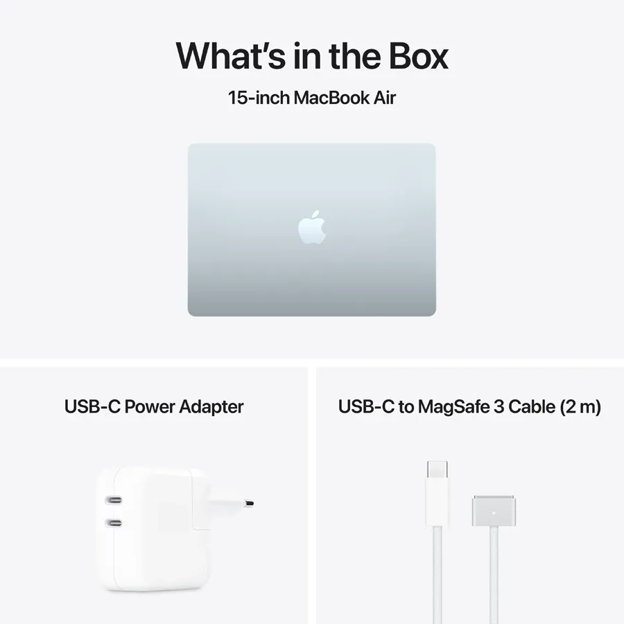 MacBook Air 15.3-inch  M5 (10C CPU/10C GPU), 16 ГБ, 1 ТБ, Небесно-блакитний