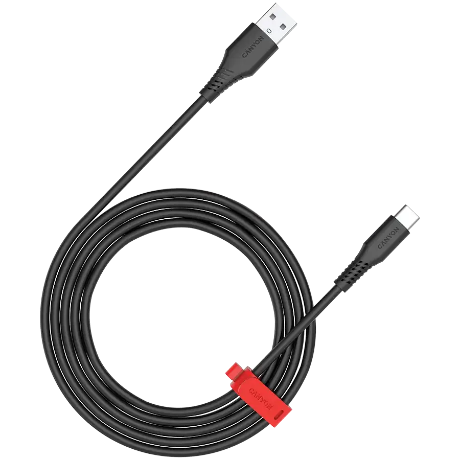 CANYON USB-A to USB-C Cable , Чорний, 1.2м