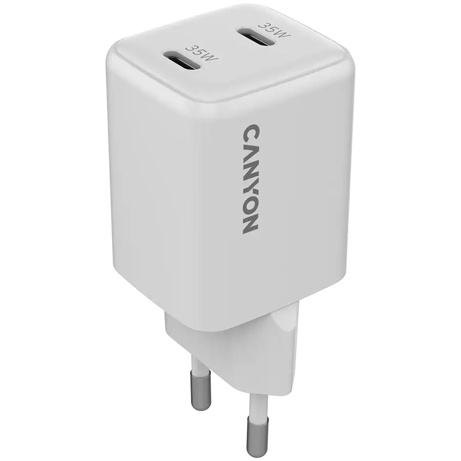 CANYON Адаптер живлення CU35CC 2*USB-C 2*USB Тип C, 35 Ват