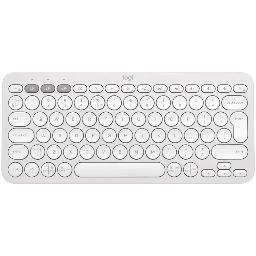 Клавіатура бездротова LOGITECH K380s Pebble Keys 2 White Bluetooth (920-011852)