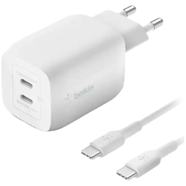 BELKIN Адаптер живлення 2*USB-C, 65 Ват