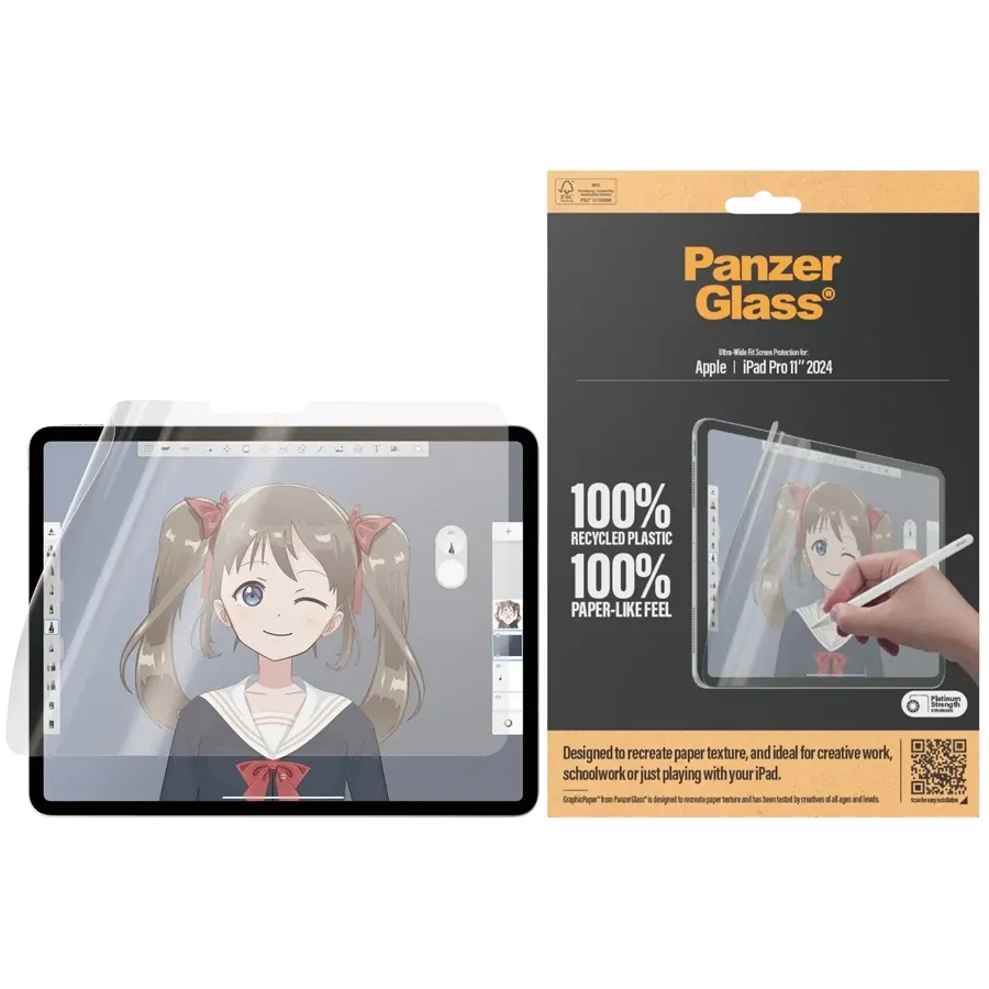 PANZERGLASS Protective Film for iPad Pro 11 (M4)GraphicPaper Screen Protector. Ultra-Wide Fit