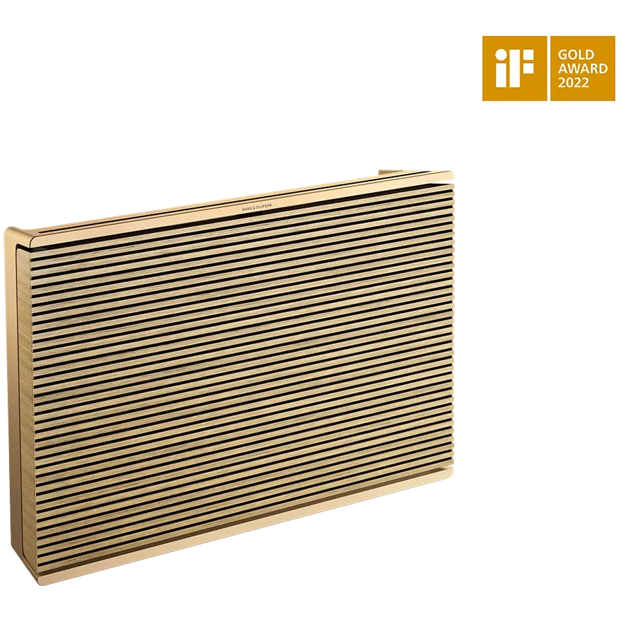 BANG & OLUFSEN Beosound Level Portable Speaker, Gold Tone Aluminium/Light Oak