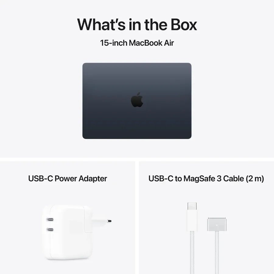 MacBook Air 15.3-inch  M5 (10C CPU/10C GPU), 16 ГБ, 512 ГБ, Темна ніч