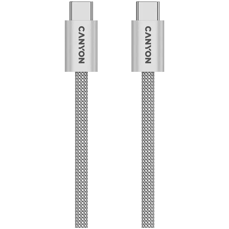 CANYON USB-C to USB-C Cable , Светло-серый, 1м