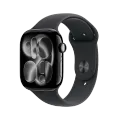 Apple Watch Series 11 GPS + Cellular,  Спортивний ремінець чорного кольору, S/M, 46mm, Jet Black Aluminium – photo 1