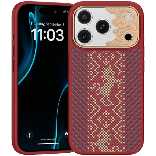 Чехол BENKS Knight ArmorPro с MagSafe для iPhone 17 Pro Max, Red/Gold