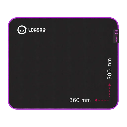 LORGAR Multispandex mousepad with purple rubber, Чёрный