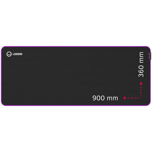 LORGAR Multispandex mousepad with purple rubber, Чёрный