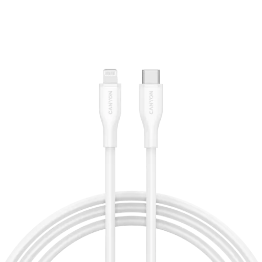 Cable CANYON CLNM60 USB-C to Lightning, 1m, White
