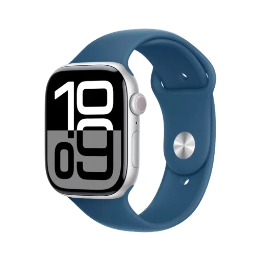 Apple Watch Series 10 GPS 46mm Silver Aluminium Case with Denim Sport Band - M/L, Model A2999
