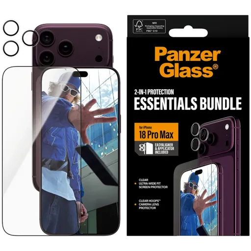 PANZERGLASS Պաշտպանիչ ապակի  for iPhone 18 Pro Max2-in-1 Essentials Bundle