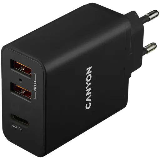 CANYON Адаптер питания H-08 3*USB/USB-C, 42 Вт