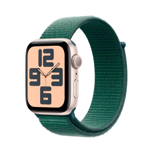 Apple Watch SE GPS Gen.2 (2024), Lake Green Sport Loop, 44mm, Starlight
