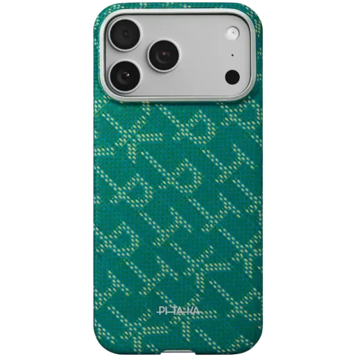 Husă PITAKA Ultra-Slim cu MagSafe pentru iPhone 17 Pro, Green/Gold