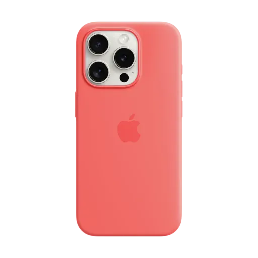 Silikon qoruyucu örtük Apple MagSafe ilə iPhone 15 Pro üçün, Guava