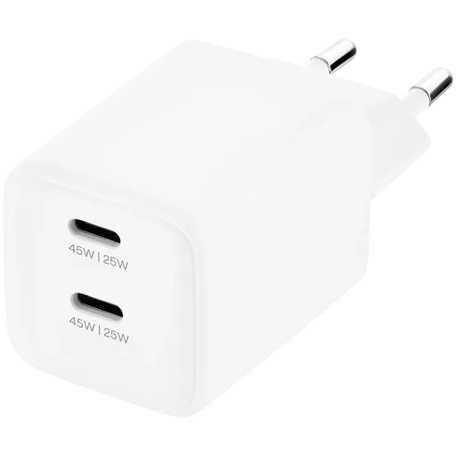 UBEAR Қуат адаптері 2*USB-C 2*Қысымды теңестіру жүйесі, 45 Вт