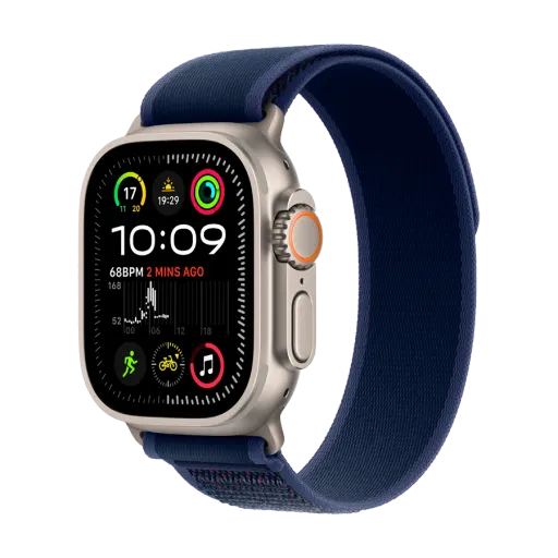 Apple Watch Ultra 2, 49mm, 2024, Trail Loop "Blue", M/L, Natural Titanium