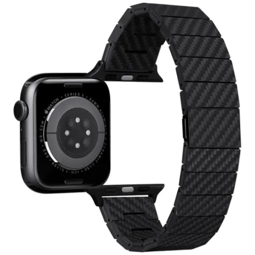Ремінець PITAKA Carbon Fiber Modern для Apple Watch 49/45/44mm, Black/Grey