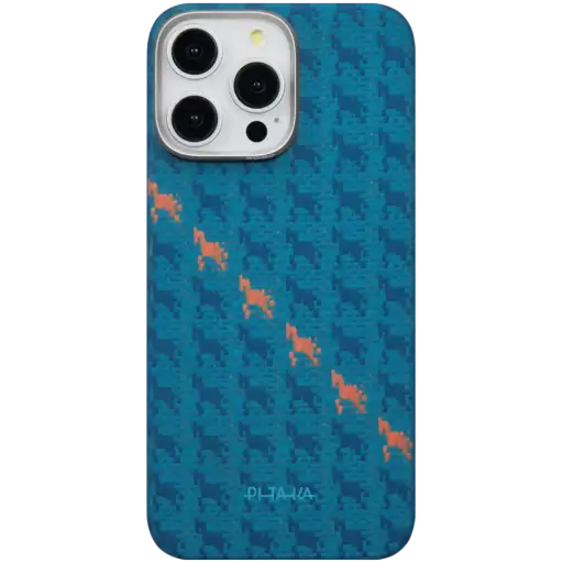 Husă PITAKA Happiness Rides cu MagSafe pentru iPhone 16 Pro Max, Indigo