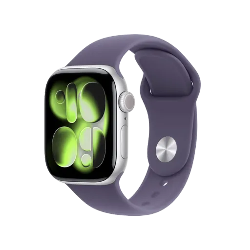 Apple Watch Series 11 GPS + Cellular,  Purple Fog Sport Band, S/M, 42mm, Silver Aluminium