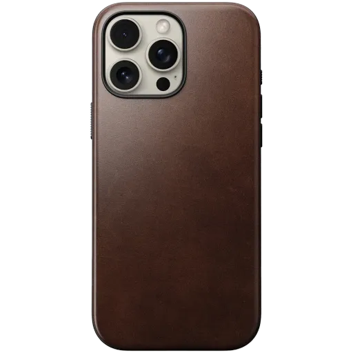 Чехол NOMAD Modern Leather с MagSafe Rustic Brown для iPhone 16 Pro Max