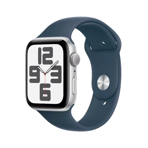 Apple Watch SE GPS Gen.2 (2023),  Спортивный ремешок Storm Blue, M/L, 44мм, Серебристый